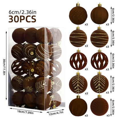 Velvet Weinachts Kugeln (1Set=30stück)