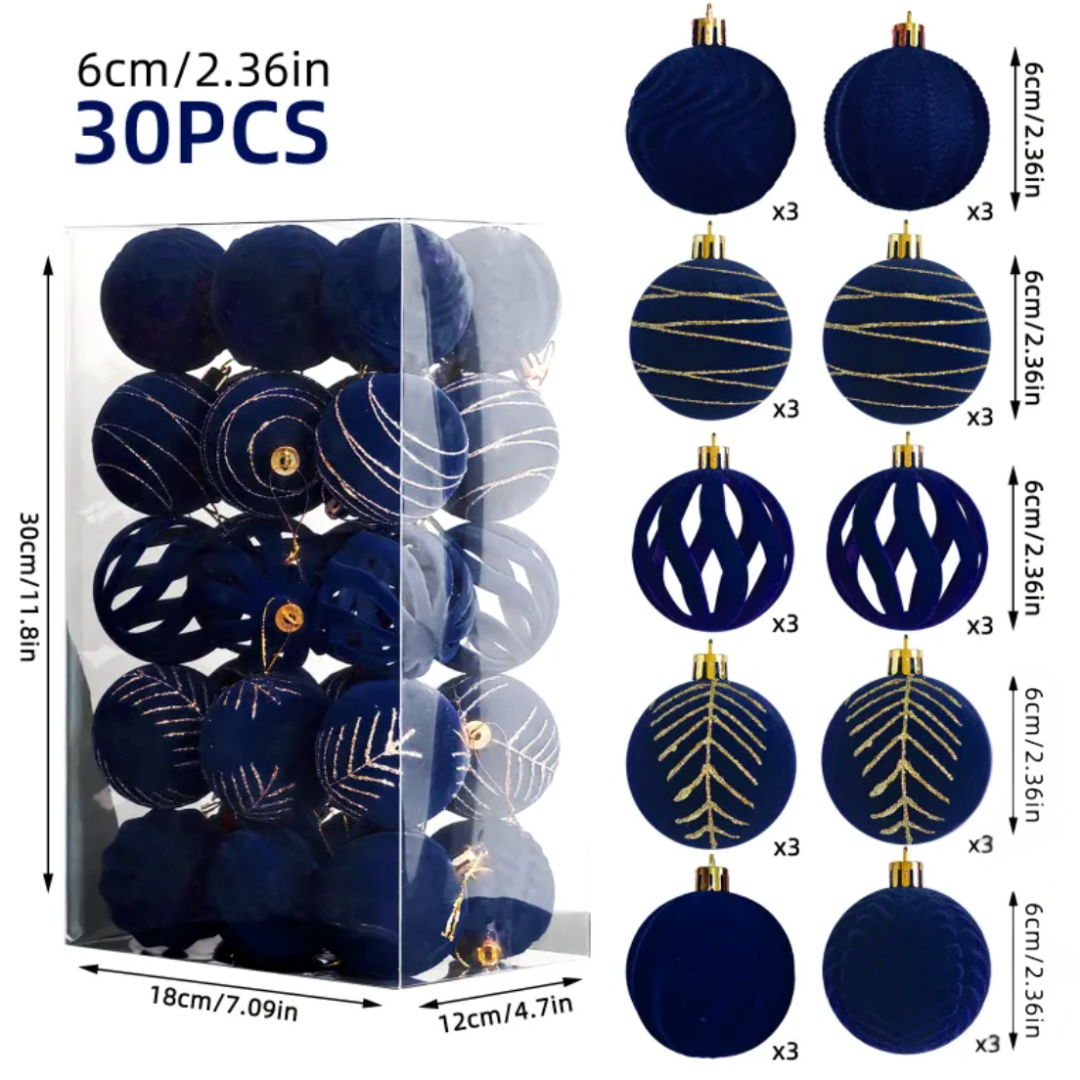 Velvet Weinachts Kugeln (1Set=30stück)
